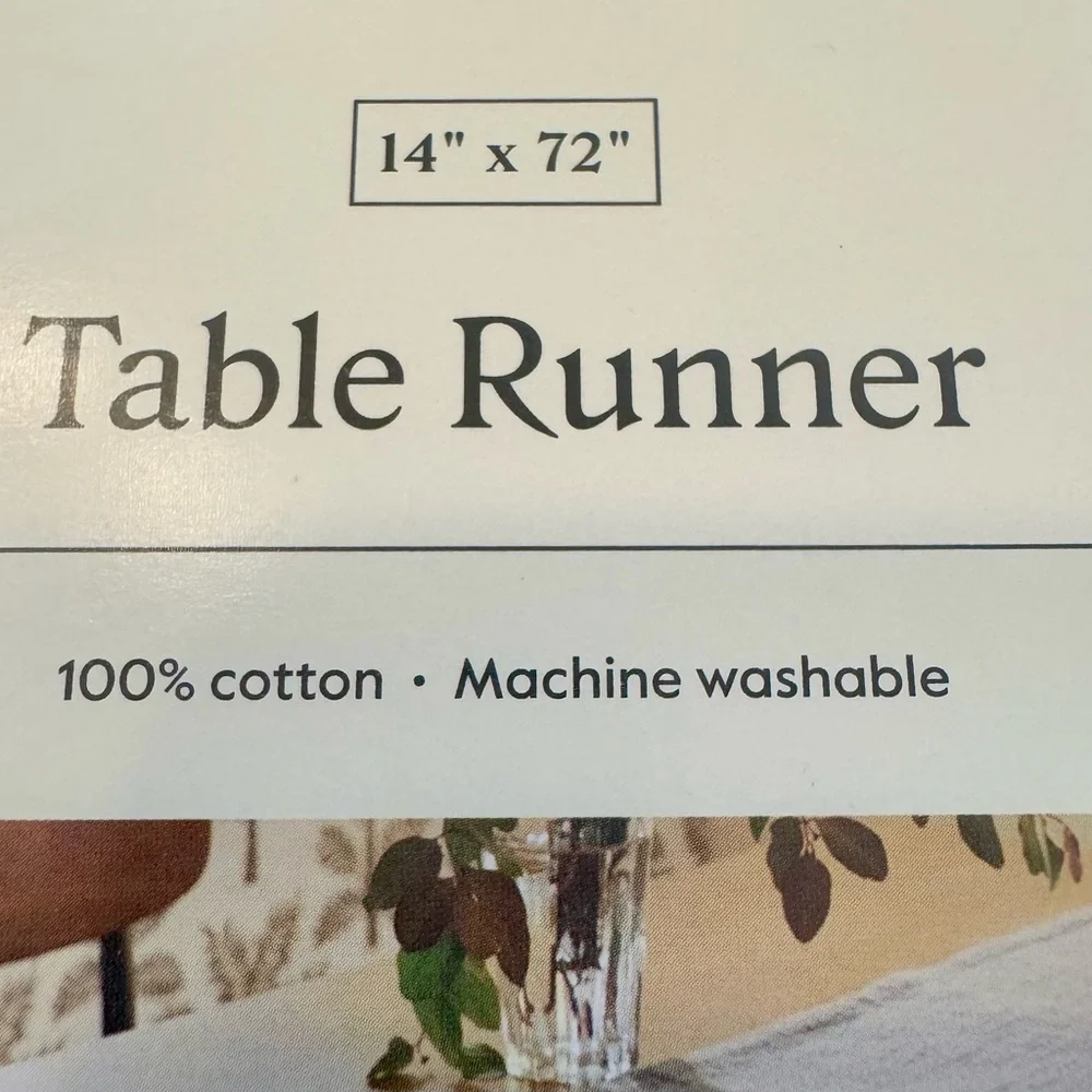 NWT Threshold Gray Cotton‎ Boho Woven Table Runner with Tassels 14”x72”